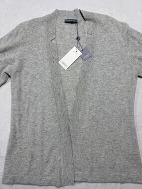 Claudia Nichole Alashan Cashmere Open Front Cardigan Heather Gray Womens Sz L